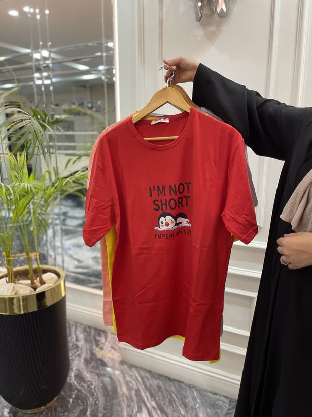 تیشرت زنانه سایز بزرگ سوپر پنبه ترک پنگوئن